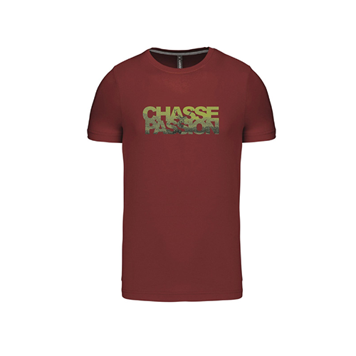 Vêtement de chasse | TEE-SHIRT CHASSE PASSION | BORDEAUX
