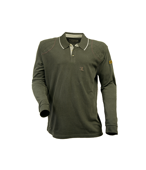 Vêtement de chasse | POLO MANCHES LONGUES BRODÉ | KAKI
