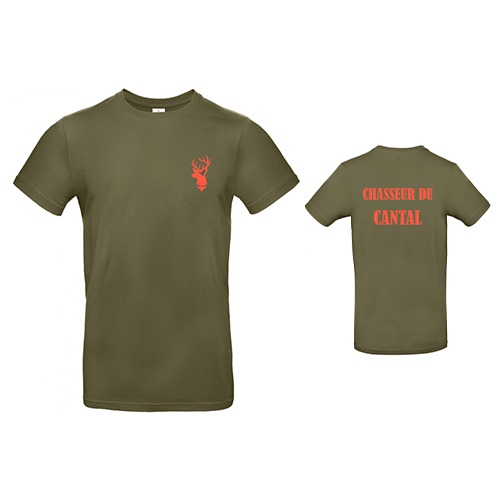 Vêtement de chasse | TEE-SHIRT CHASSEUR DU CANTAL DOS | KAKI
