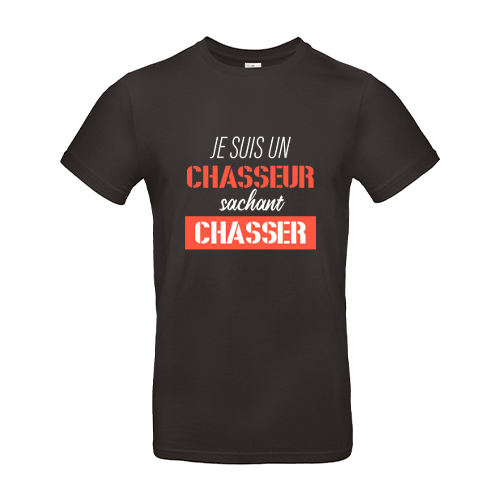 Vêtement de chasse | TEE-SHIRT CHASSEUR SACHANT CHASSER | NOIR