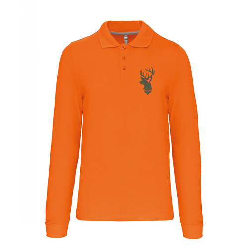 Vêtement de chasse | POLO MANCHES LONGUES VÊTEMENT DE CHASSE CŒUR | ORANGE