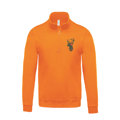 Vêtement de chasse | SWEAT COL ZIP VÊTEMENT DE CHASSE | ORANGE