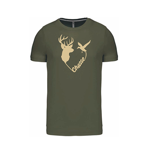 Vêtement de chasse | TEE-SHIRT CŒUR | KAKI