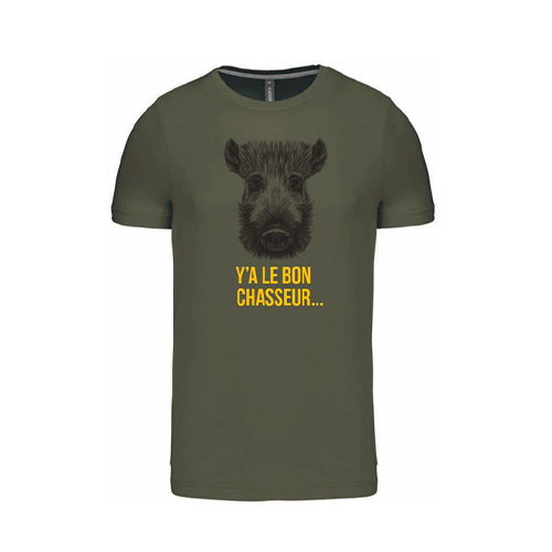 Vêtement de chasse | TEE-SHIRT BON CHASSEUR | KAKI