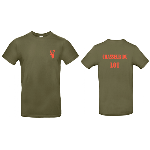 Vêtement de chasse | TEE-SHIRT CHASSEUR DU LOT DOS | KAKI