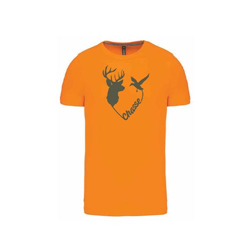 Vêtement de chasse | TEE-SHIRT CŒUR | ORANGE