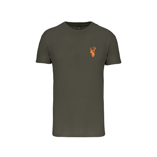 Vêtement de chasse |  - TEE-SHIRT BRODÉ CERF | KAKI