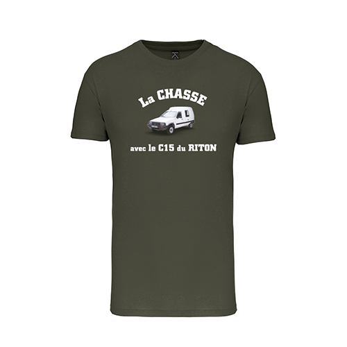 Vêtement de chasse |  - TEE-SHIRT CHASSE AVEC LE C15 | KAKI