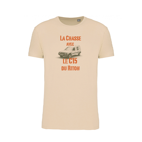 Vêtement de chasse |  - TEE-SHIRT CHASSE AVEC LE C15 | BEIGE